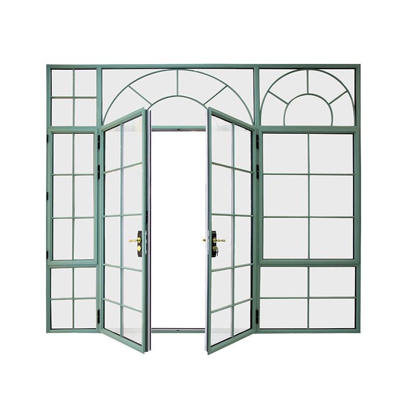 How do the design details of French retro doors and windows enhance the artistic sense of space?